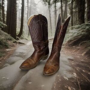 Vintage Made in USA Wrangler Brown Leather Western Boots Men's Size 10 D M9-8281